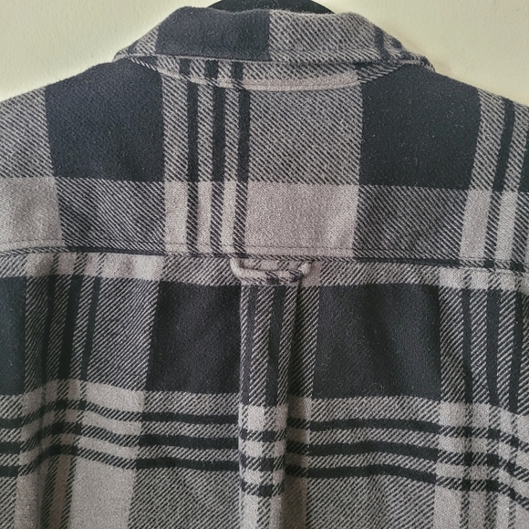 Orvis Heavy Flannel Men's Black Gray Plaid Shirt Jacket Button Up Pockets Medium - Picture 8 of 12